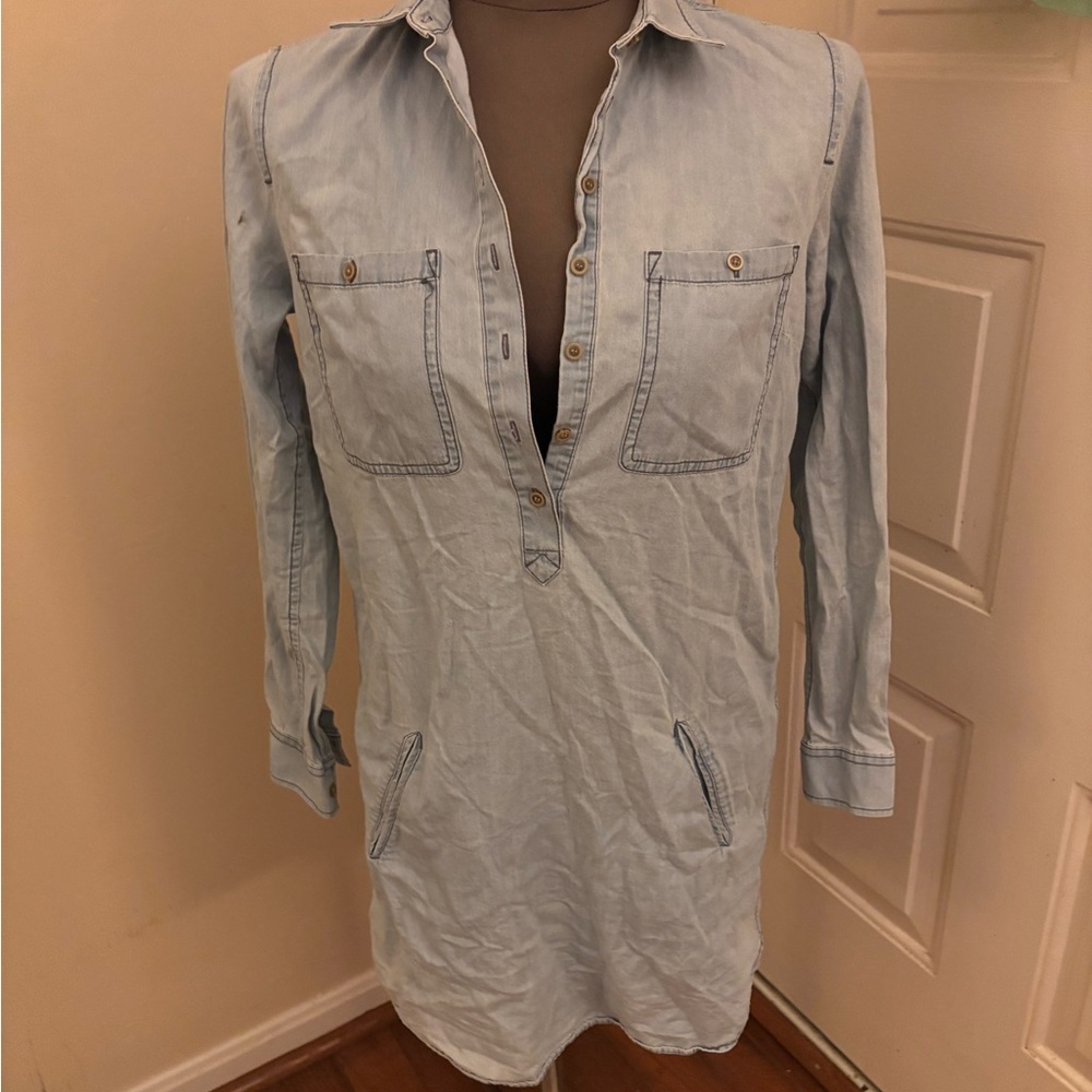 Fossil Light Blue Shirt Dress